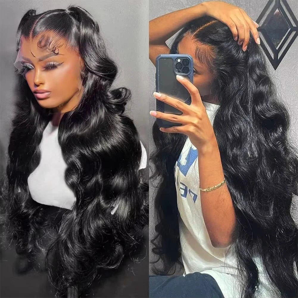 40 Inches 250% Density Lace Front Wig Human Hair Body Wave 13x6 Frontal Glueless Wigs 13x4 HDTransparent Lace Wigs Pre Plucked