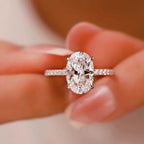 KNOBSPIN 1/2/3ct D Color Oval Cut Moissanite Ring S925 Sterling Sliver Plated 18k White Gold Wedding Engagement Rings For Women