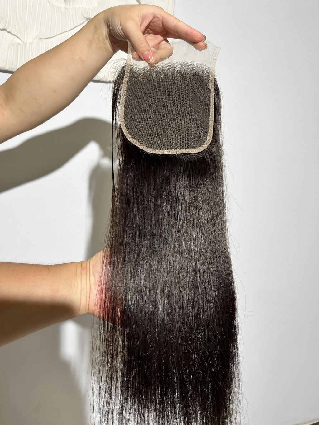 13x4 Lace Frontal Brazilian Straight Human Hair 5x5 Lace Closures Only Pre Plucked Natural Color Remy Hair 8-22 Inch