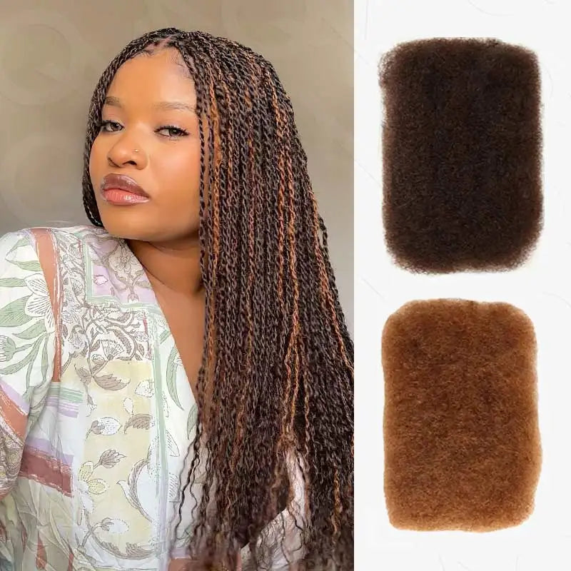 Black Pearl Top QVR Peruvian Kinky Curly Mini Twist Hair 50G/pc Afro Kinky Bulk Human Hair for Braiding 100% Remy Hair Bundles