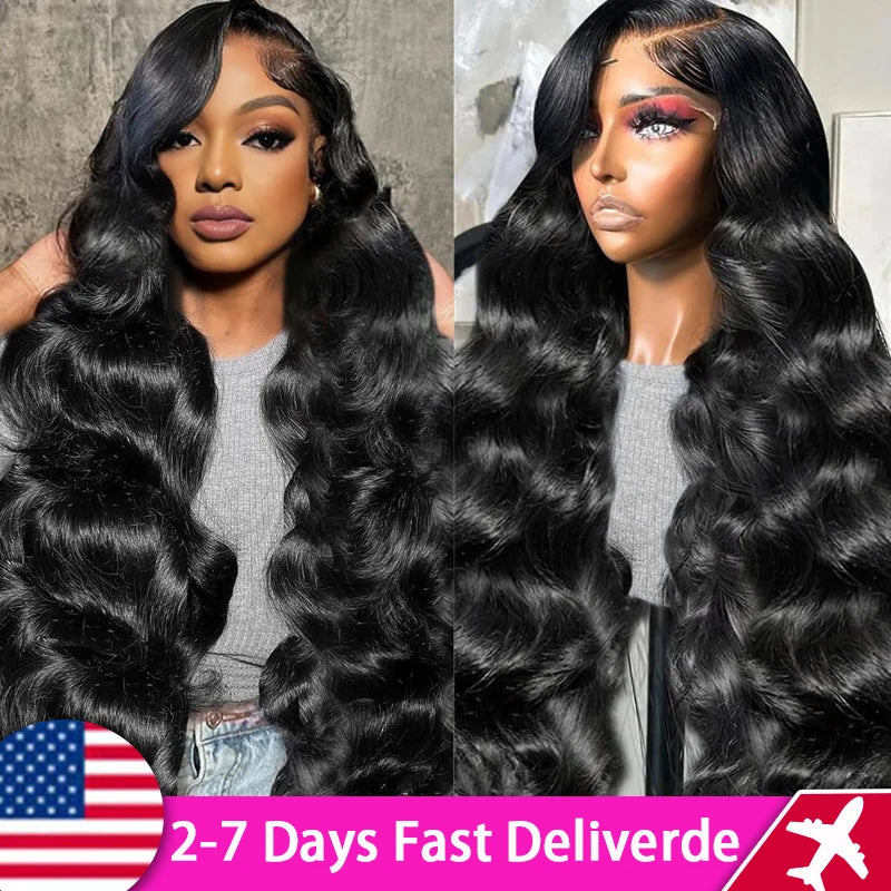 Body Wave Human Hair Lace Frontal Wigs 30inch Brazilian 13x6 Lace Frontal Wig Loose Wave 13x4 Transparent Lace Front Wig 200%