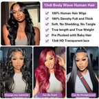 180 Density 30 32 Inches Body Wave 13x6 Lace Front Human Hair Wigs Malaysia 13x4 Transparent Lace Frontal Wig For Women On Sale