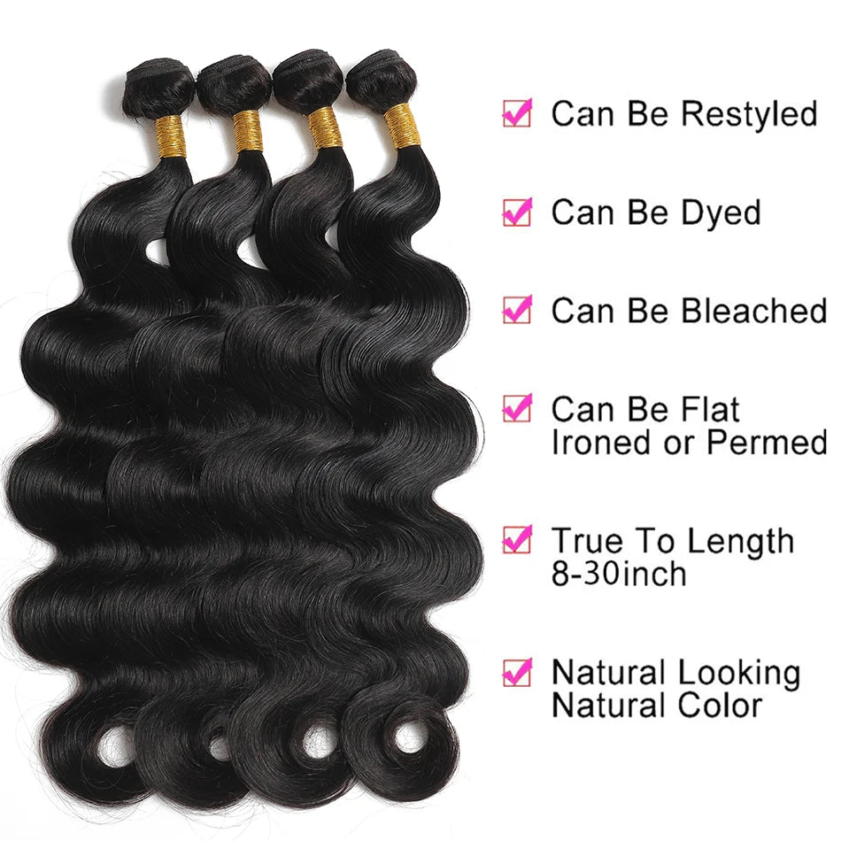 16A Raw Indian Body Wave Human Hair Bundles Unprocessed Virgin Hair Weave Extensions 1/3/4 pcs Wholesale Cheap Price Natural