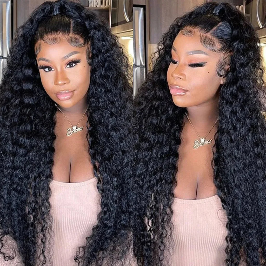Burmese Curly Bundles with Frontal 100% Human Hair Weave Deep Wave Bundles and Closure Curly Bundles and Frontal For Extension