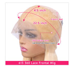 13x4 13x6 360 HD Transparent 613 Lace Frontal Wig Honey Blonde Color Brazilian Raw Body Wave Lace Front Human Hair Wig For Women