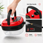 001 Small and Portable High-Pressure Red White Steam Cleaner With Brush Heads Handheld Sanitizing 6-Speed Settings Extended Hose Large Capacity Removes Grease Dust Mites for Air Conditioners Range Hoods Floors Bathrooms Cookw