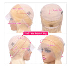 13x4 13x6 360 HD Transparent 613 Lace Frontal Wig Honey Blonde Color Brazilian Raw Body Wave Lace Front Human Hair Wig For Women