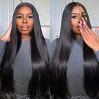 Vietnamese Straight Human Hair Wigs 13x4 Transparent Lace Frontal Wigs Remy Hair Preplucked 230% Density Glueless Wig For Women