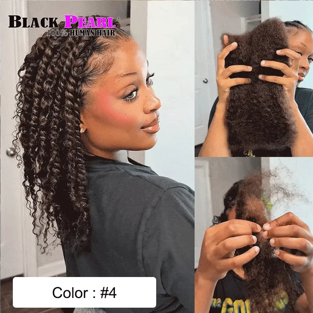 Black Pearl Top QVR Peruvian Kinky Curly Mini Twist Hair 50G/pc Afro Kinky Bulk Human Hair for Braiding 100% Remy Hair Bundles