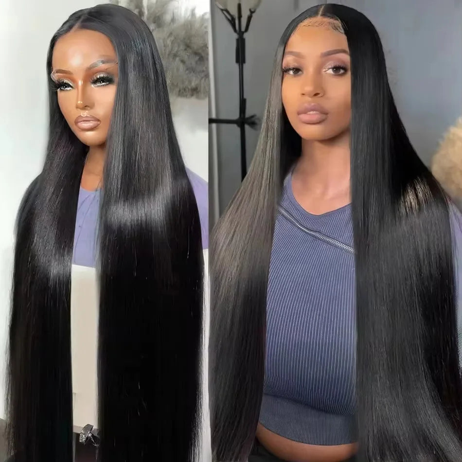 Vietnamese Straight Human Hair Wigs 13x4 Transparent Lace Frontal Wigs Remy Hair Preplucked 230% Density Glueless Wig For Women