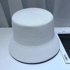 Women Straw Sun Hat Foldable Packable Wide Brim Summer Hat Flat Beach Hat Ladies Crochet Bucket Hat packable sun hat