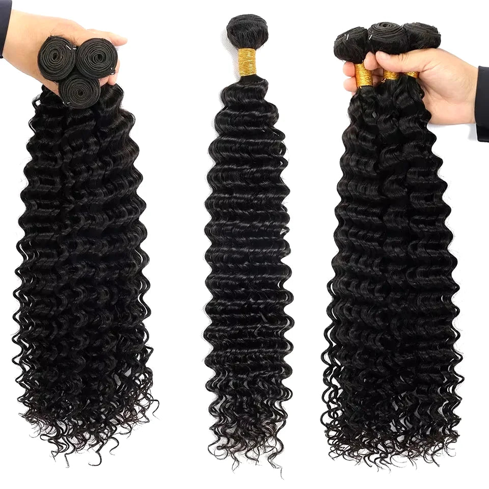 Burmese Curly Bundles with Frontal 100% Human Hair Weave Deep Wave Bundles and Closure Curly Bundles and Frontal For Extension
