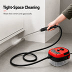 001 Small and Portable High-Pressure Red White Steam Cleaner With Brush Heads Handheld Sanitizing 6-Speed Settings Extended Hose Large Capacity Removes Grease Dust Mites for Air Conditioners Range Hoods Floors Bathrooms Cookw