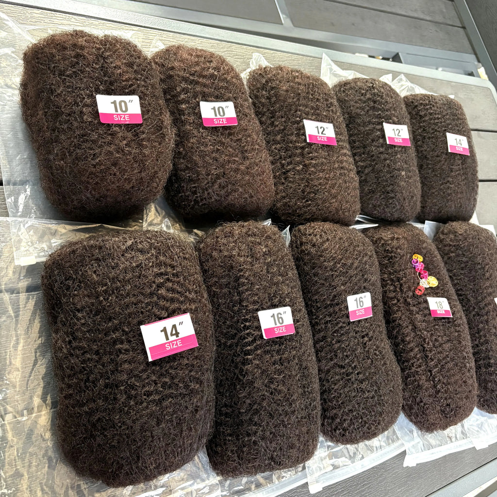 10-16Inch Natural 4C Afro Kinky Curly Bulk Human Hair Extensions No Weft Brazilian Remy Bulk for Locs Braiding Hair
