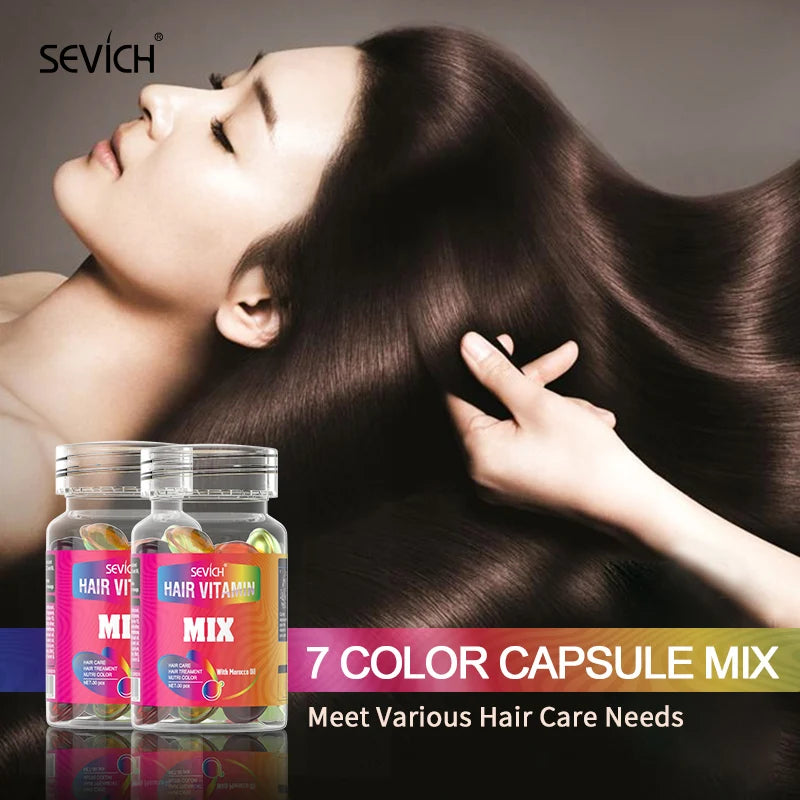 3IN1 Keratin Complex Oil Hair Vitamins Capsule Smooth Silky Hair Mask Repair Thermal Protection Hair Serum Oil Anti Hair Loss