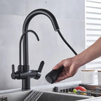 Gold /Black/Chrome Kithcen Purified Faucet Pull Out Water Filter Tap 2/3 Way Torneira Hot Cold Mixer Sink Crane Kitchen Drink