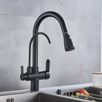 Gold /Black/Chrome Kithcen Purified Faucet Pull Out Water Filter Tap 2/3 Way Torneira Hot Cold Mixer Sink Crane Kitchen Drink