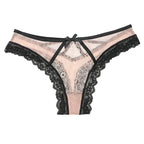 SP&CITY European Luxury Lace Sexy Women Underwear Transparent Bow Hollow Out Panties Sex Thong Low Waist Seamless Briefs Tanga