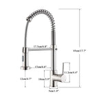 Kitchen Faucets Brush Brass Faucets for Kitchen Sink Single Lever Pull Out Spring Spout Mixers Tap Hot Cold Water Crane
