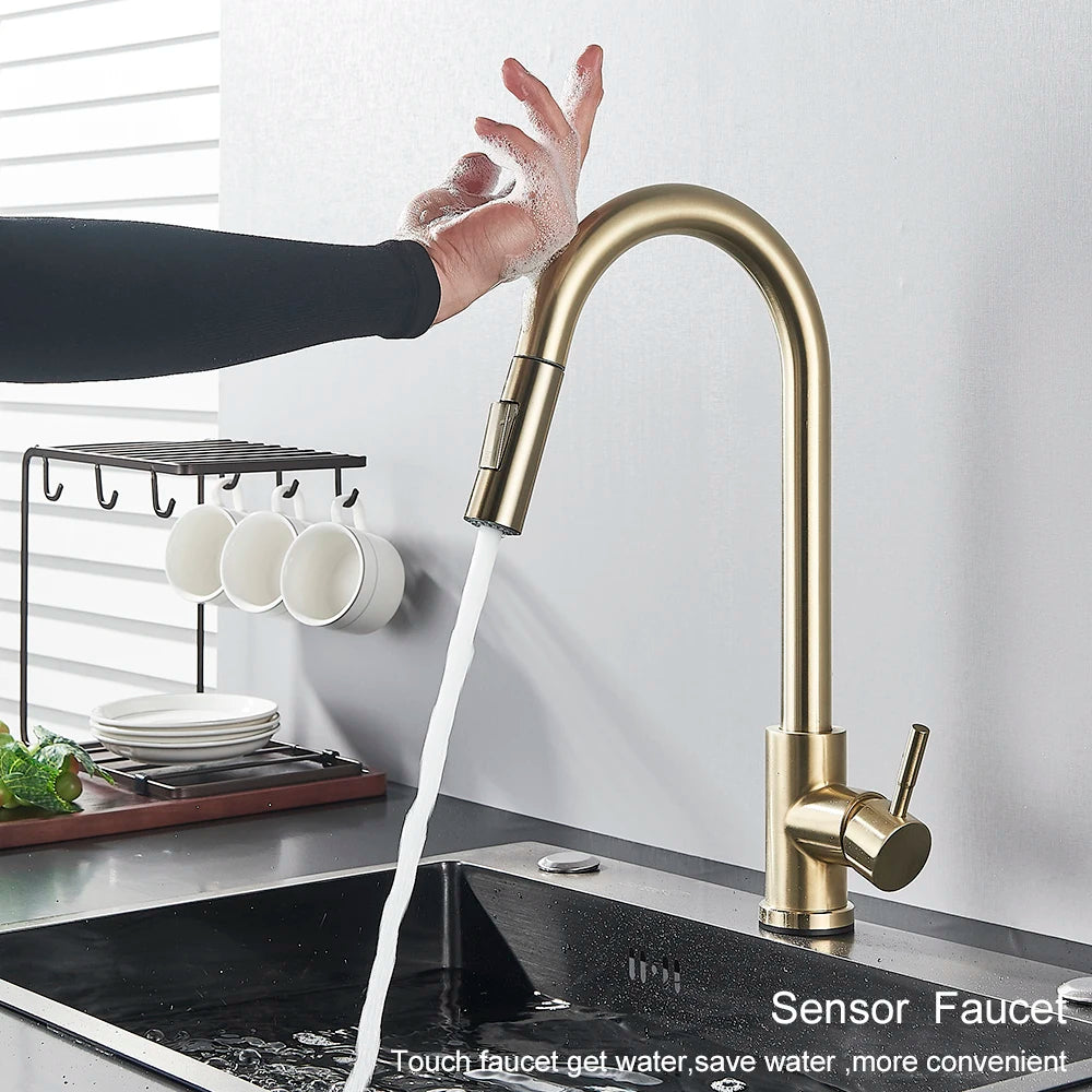 Pull Out Sensor Kitchen Faucet Sensitive Touch Control Faucet Mixer For Kitchen Touch Sensor Kitchen Mixer Tap