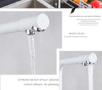 Chrome Purified Water Kitchen Faucet Pure Water Filter Deck Mounted Faucet Crane Dual Handles Hot Cold Water Mixer Taps