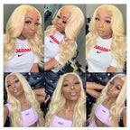 13x4 13x6 360 HD Transparent 613 Lace Frontal Wig Honey Blonde Color Brazilian Raw Body Wave Lace Front Human Hair Wig For Women