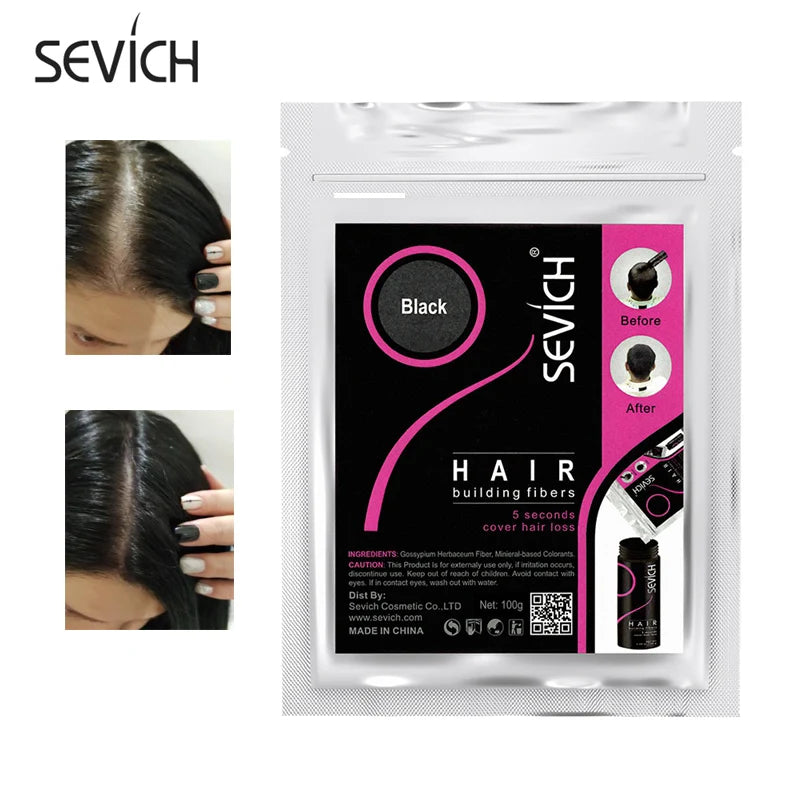 Sevich Hair Fiber Refill 100g Hair Loss Products Keratin Thickening Spray Hair Building Fibers Powders Keratin Hair Regrowth