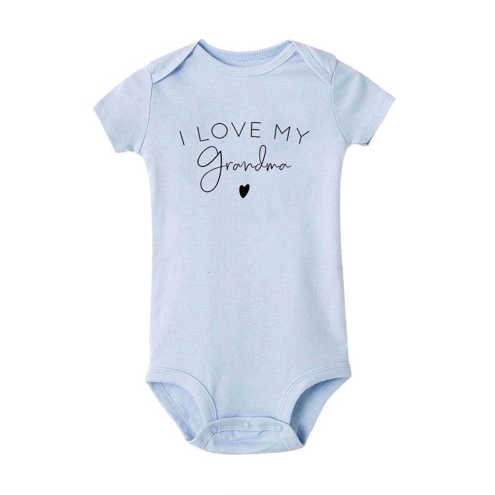 I Love My Mommy Daddy Auntie Baby Infant Romper Fashion Summer Short Sleeve Jumpsuit Toddler Girl Boy Bodysuits Clothes Gifts