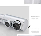Chrome Purified Water Kitchen Faucet Pure Water Filter Deck Mounted Faucet Crane Dual Handles Hot Cold Water Mixer Taps