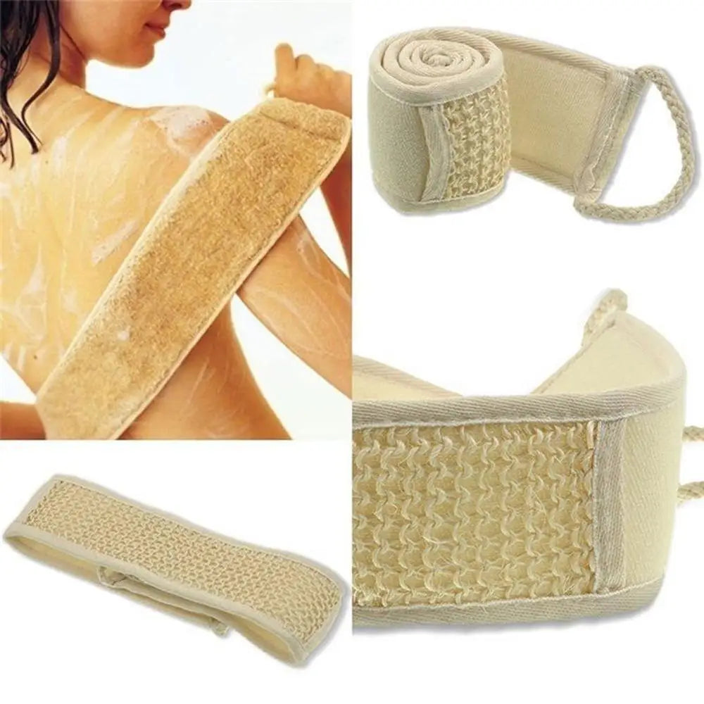 Loofah Long Back Towel Rubbing Bath Brush Double Sided Rubbing Skin Supplies Body Back Care Scrubber Bathroom Exfoliator Q6H5