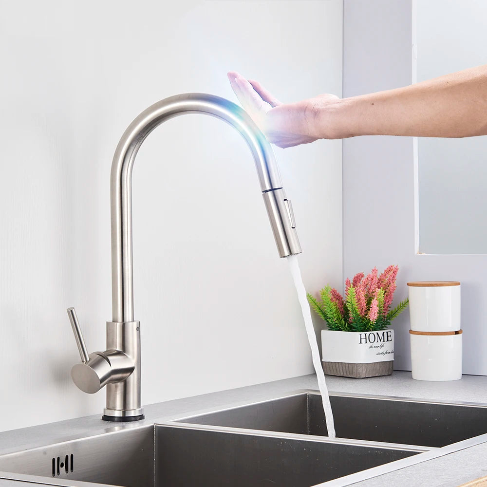 Pull Out Sensor Kitchen Faucet Sensitive Touch Control Faucet Mixer For Kitchen Touch Sensor Kitchen Mixer Tap