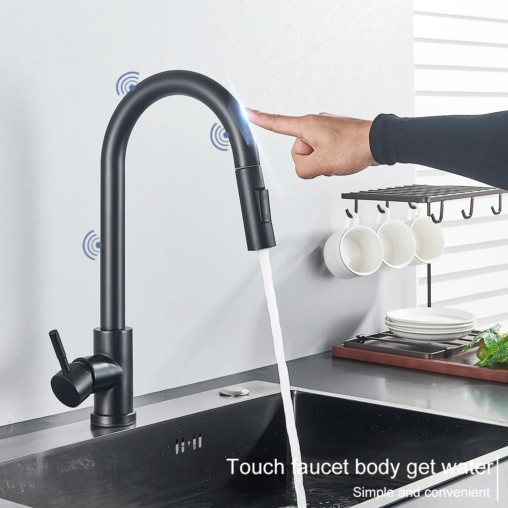 Pull Out Sensor Kitchen Faucet Sensitive Touch Control Faucet Mixer For Kitchen Touch Sensor Kitchen Mixer Tap