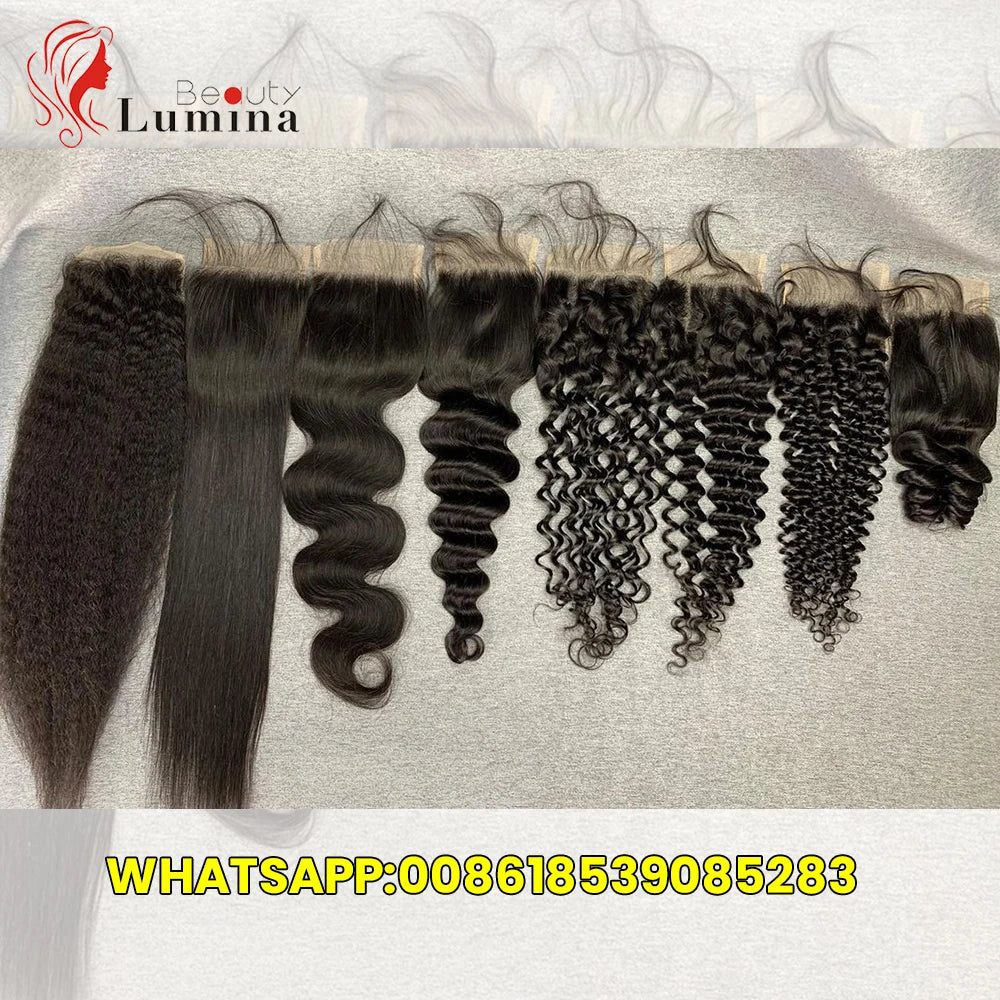 13x4 Lace Frontal Brazilian Straight Human Hair 5x5 Lace Closures Only Pre Plucked Natural Color Remy Hair 8-22 Inch