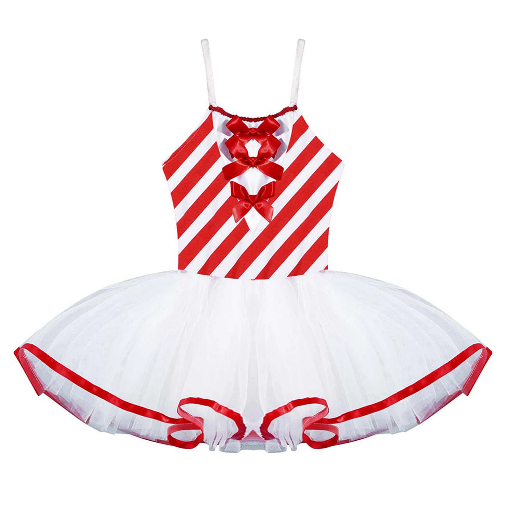 Red Kids Girls Ballerina Fairy Prom Party Costumes Flower Dress Girls Dance Wear Gymnastic Ballet Leotard Tutu Christmas Dresses