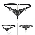 Sexy Women Underwear Panties Female Massage Pearl Lingerie G-stings Hollow Thong Young Girls Hot Embroidery Lace T-back Panties