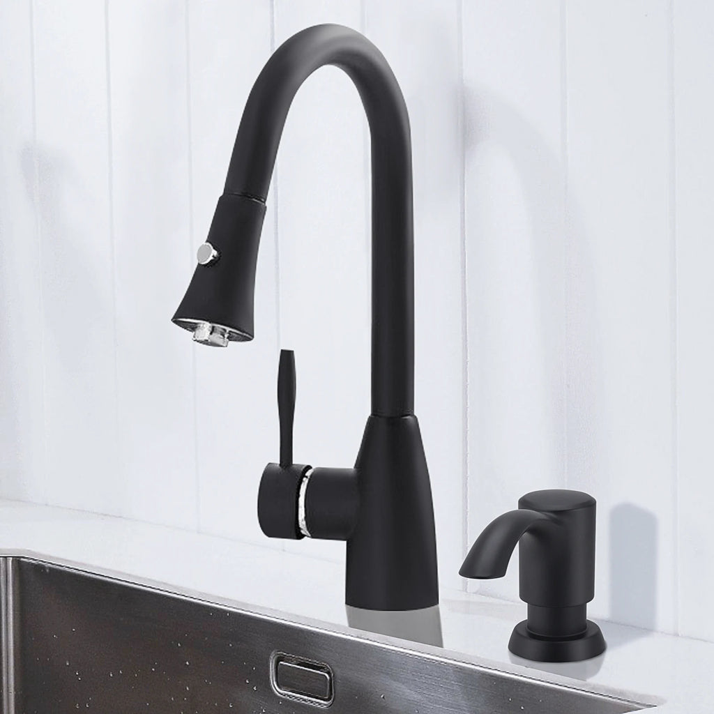 Samodra Nickel Soap dispenser Black Kitchen sink Counter Liquid Soap Dispenser Bottle kitchen accessories 350ml  Built in Pumps