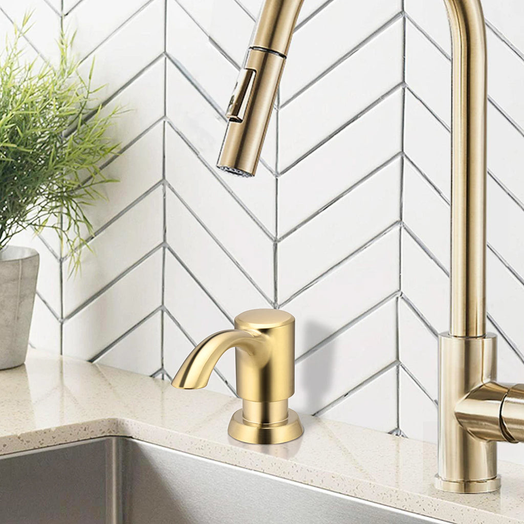 Samodra Nickel Soap dispenser Black Kitchen sink Counter Liquid Soap Dispenser Bottle kitchen accessories 350ml  Built in Pumps