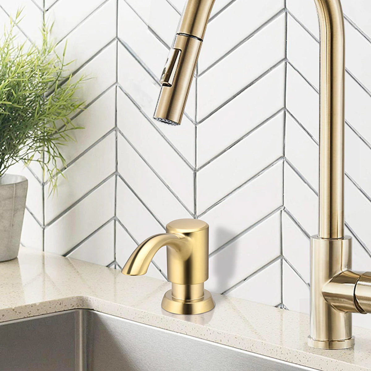 Samodra Nickel Soap dispenser Black Kitchen sink Counter Liquid Soap Dispenser Bottle kitchen accessories 350ml  Built in Pumps
