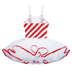 Red Kids Girls Ballerina Fairy Prom Party Costumes Flower Dress Girls Dance Wear Gymnastic Ballet Leotard Tutu Christmas Dresses