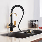 Gold /Black/Chrome Kithcen Purified Faucet Pull Out Water Filter Tap 2/3 Way Torneira Hot Cold Mixer Sink Crane Kitchen Drink