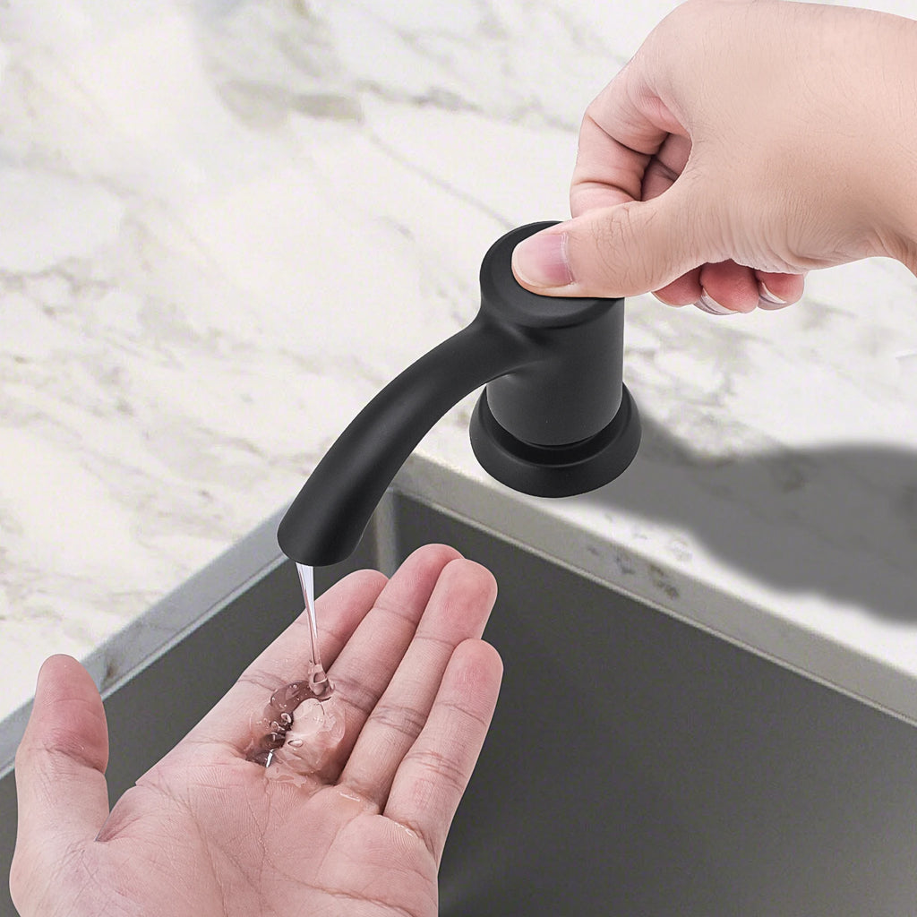 Samodra Nickel Soap dispenser Black Kitchen sink Counter Liquid Soap Dispenser Bottle kitchen accessories 350ml  Built in Pumps