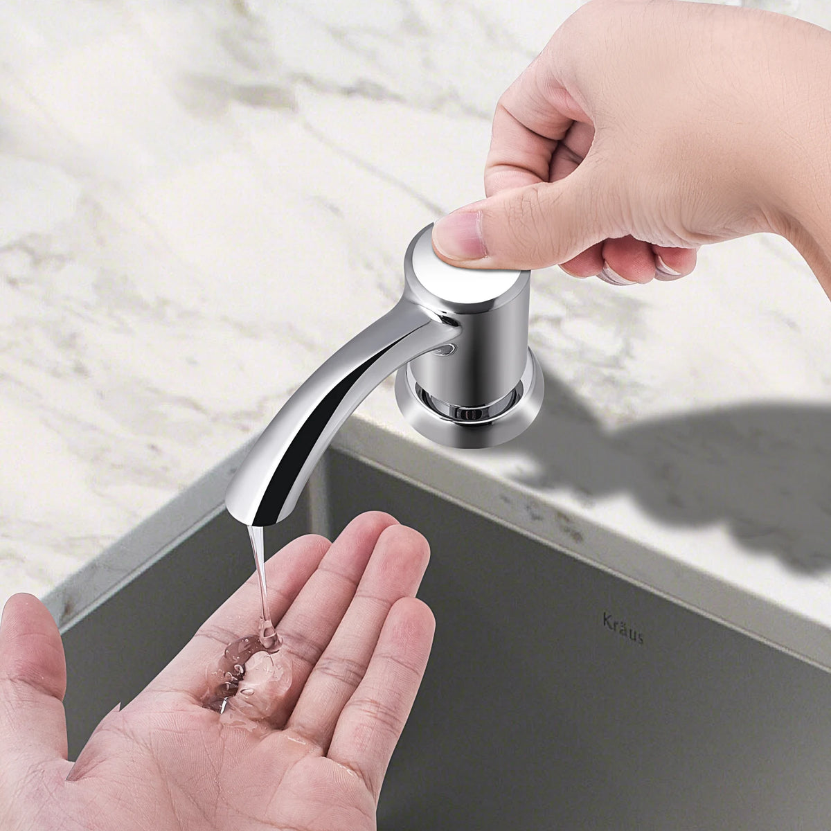 Samodra Nickel Soap dispenser Black Kitchen sink Counter Liquid Soap Dispenser Bottle kitchen accessories 350ml  Built in Pumps
