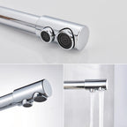 Chrome Purified Water Kitchen Faucet Pure Water Filter Deck Mounted Faucet Crane Dual Handles Hot Cold Water Mixer Taps