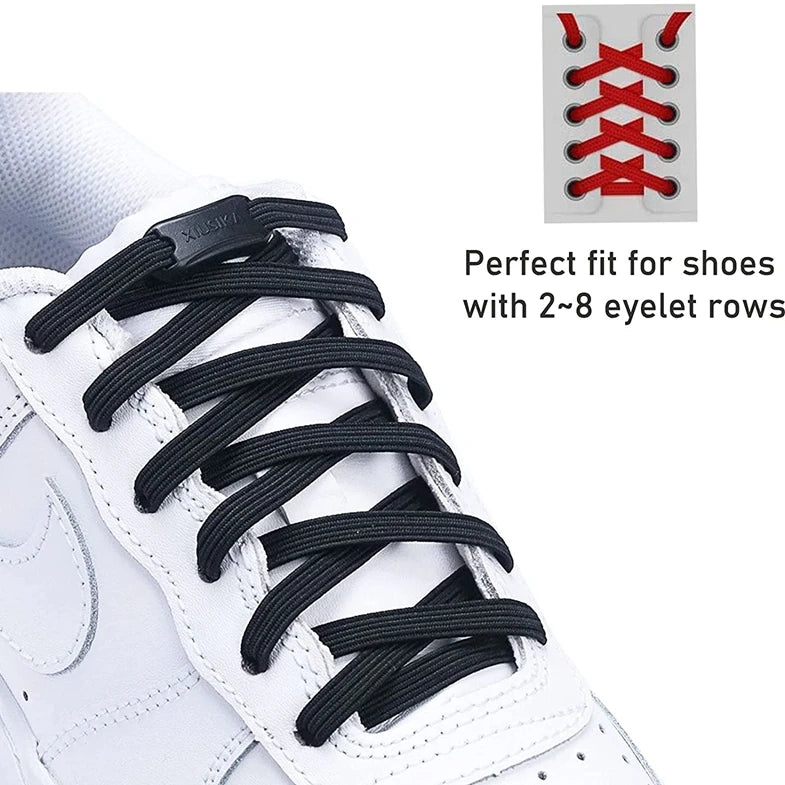 2022 New No Tie Shoe laces Elastic Laces Sneakers Flat Shoelaces without ties Kids Adult Quick Shoe lace Rubber Bands for Shoes