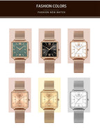 Japan Quartz Movement Green Dial Roman Square Watches Case Stanless Steel Fashion Wristwatch Ladies Rose Gold Watches For Women