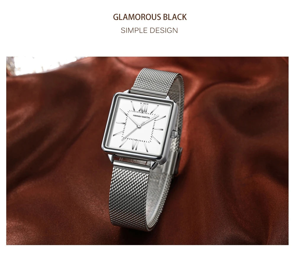 Japan Quartz Movement Green Dial Roman Square Watches Case Stanless Steel Fashion Wristwatch Ladies Rose Gold Watches For Women