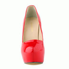 Sexy High Platform Party Shoes 2026 New Women Concise Solid Patent Leather High Heels Shoes Fashion Shallow Wedding Shoes Woman
