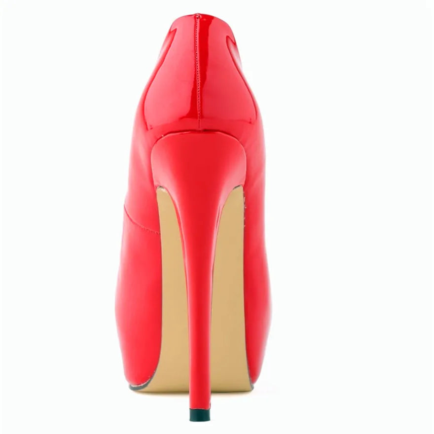 Sexy High Platform Party Shoes 2026 New Women Concise Solid Patent Leather High Heels Shoes Fashion Shallow Wedding Shoes Woman