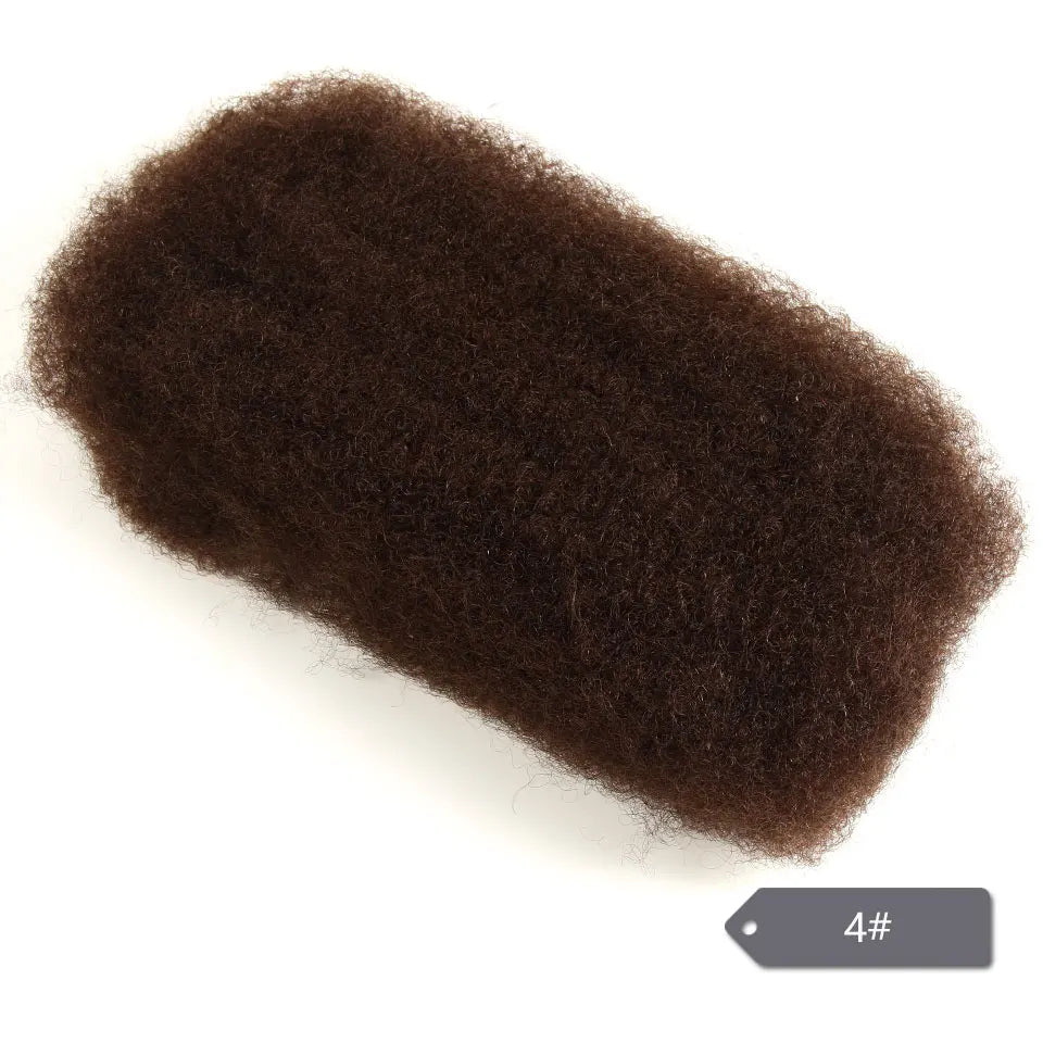 Afro Kinky Bulk Human Hair Extensions QVR US Local Shipping Natural Black/Brown Lightweight For Braiding Styling Everyday Wear