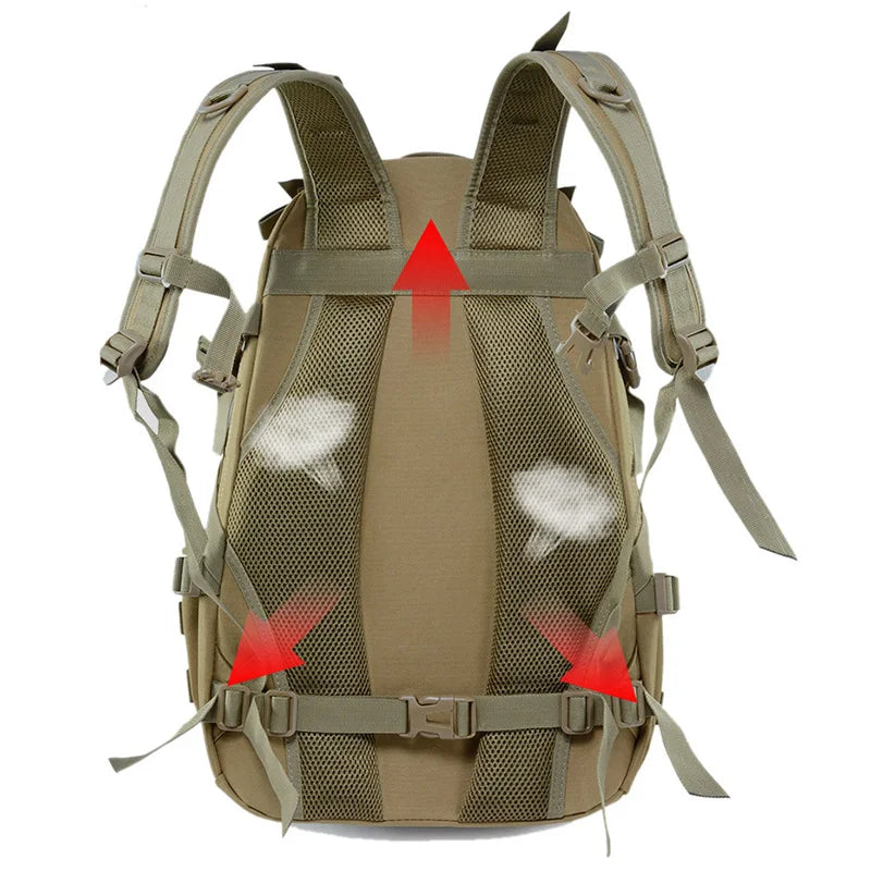 Outdoor Tactical Climbing Camping Backpack Travel Molle Hiking Hunting Trekking Rucksack Sports Crossbody Reflective Strip Bag